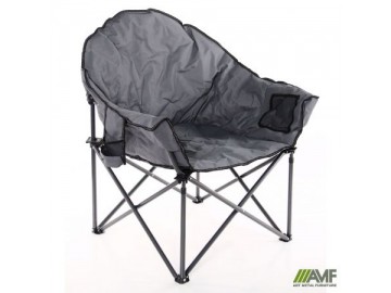 Стул складной Турист черный/серый