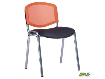 Стілець Ізо Веб хром сидіння Сітка сіра / Сітка помаранчева