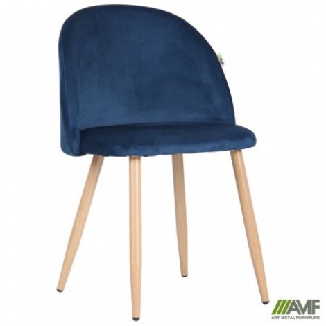 Стілець обідній Sherry beech / blue velvet AMF Стілець обідній Sherry beech / blue velvet AMF