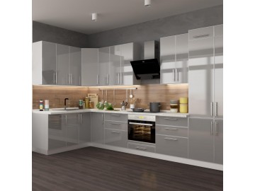 Модульная кухня Миррор Глосс / Mirror Gloss серая угловая
