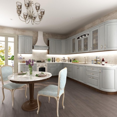 Модульная кухня Prestige(Престиж) роял серая угловая MebelStar