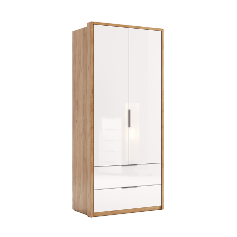 Шкаф Asti 2ДВ 2Шх 95,4см Белый глянец MiroMark