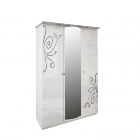 Шкаф Bogema 3Дв Дз 139см Белый глянец MiroMark