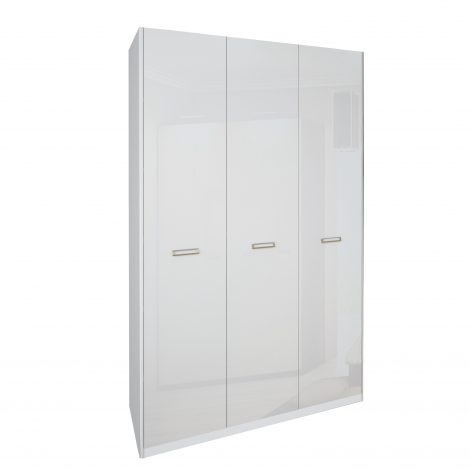 Шкаф Bella 3Дв 139см Белый глянец MiroMark