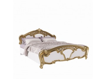 Кровать Eva 1, 8х2, 0 без каркаса глянец белый-Золото