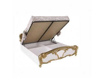 Кровать Eva 1, 6х2, 0 подъемная с каркасом глянец белый-Золото