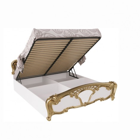 Кровать Eva 1, 6х2, 0 подъемная с каркасом глянец белый-Золото MiroMark