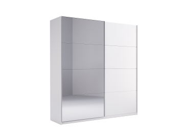 Шкаф-купе Family 2Дв 150см Белый глянец/Зеркало