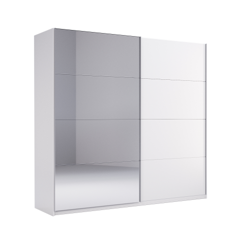 Шкаф-купе Family 2Дв 200см Белый глянец/Зеркало MiroMark