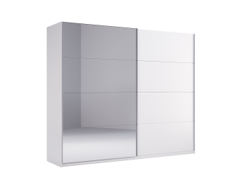 Шафа-купе Family 2Дв 250см Білий глянець/Дзеркало
