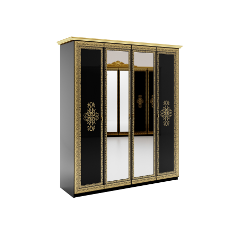 Шкаф Jennifer 4дв / глянец черный MiroMark