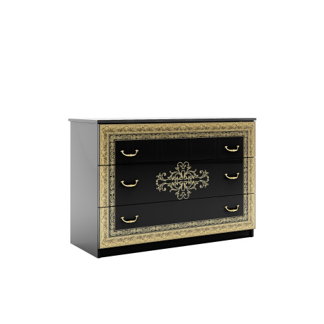 Комод Jennifer 3Шх Черный MiroMark