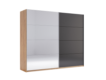 Шкаф-купе Luna 2Дв 250см Лава глянец/Зеркало