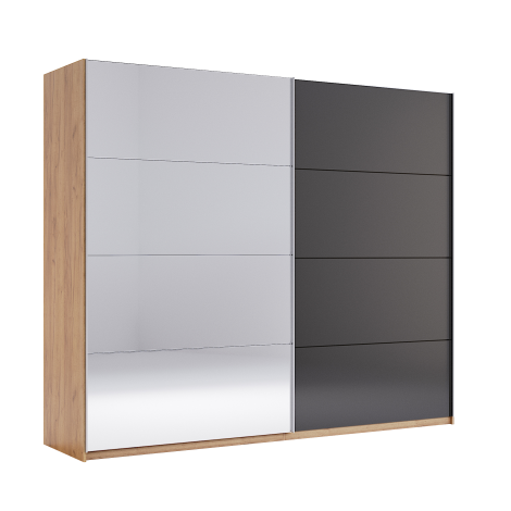 Шкаф-купе Luna 2Дв 250см Лава глянец/Зеркало MiroMark