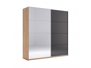 Шкаф-купе Luna 2Дв 200см Лава глянец/Зеркало