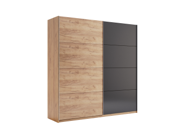 Шкаф-купе Luna 2Дв 200см Дуб Крафт/Лава глянец