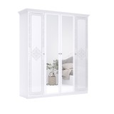 Шкаф Luiza 4Дв Дз 142см Белый глянец