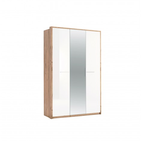 Шкаф Nicky 3Дв Дз 140см Белый глянец MiroMark