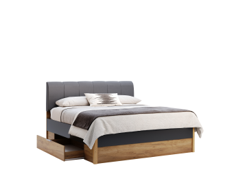Кровать Ramona 1,6x2, 0 с ящиками без каркаса / Дуб крафт-Мат Лава