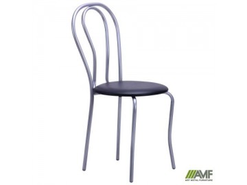 Стул Тюльпан алюм Кожзам черный