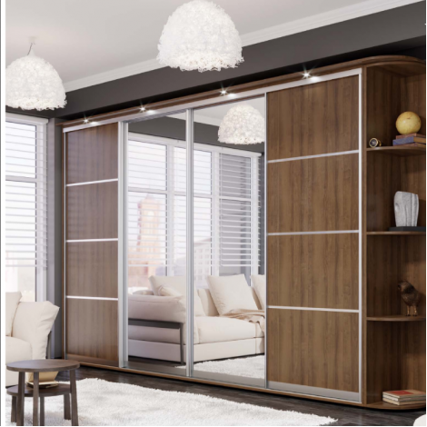 Шафа-купе чотирьохдверна ДСП комбі 4 / Дзеркало від 240см MebelStar MebelStar