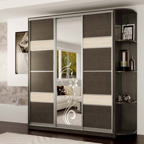 Шафа-купе трьохдверна ДСП комбі 6 / Дз. з мал. від 150см MebelStar MebelStar Шафа-купе трьохдверна ДСП комбі 6 / Дз. з мал. від 150см MebelStar MebelStar